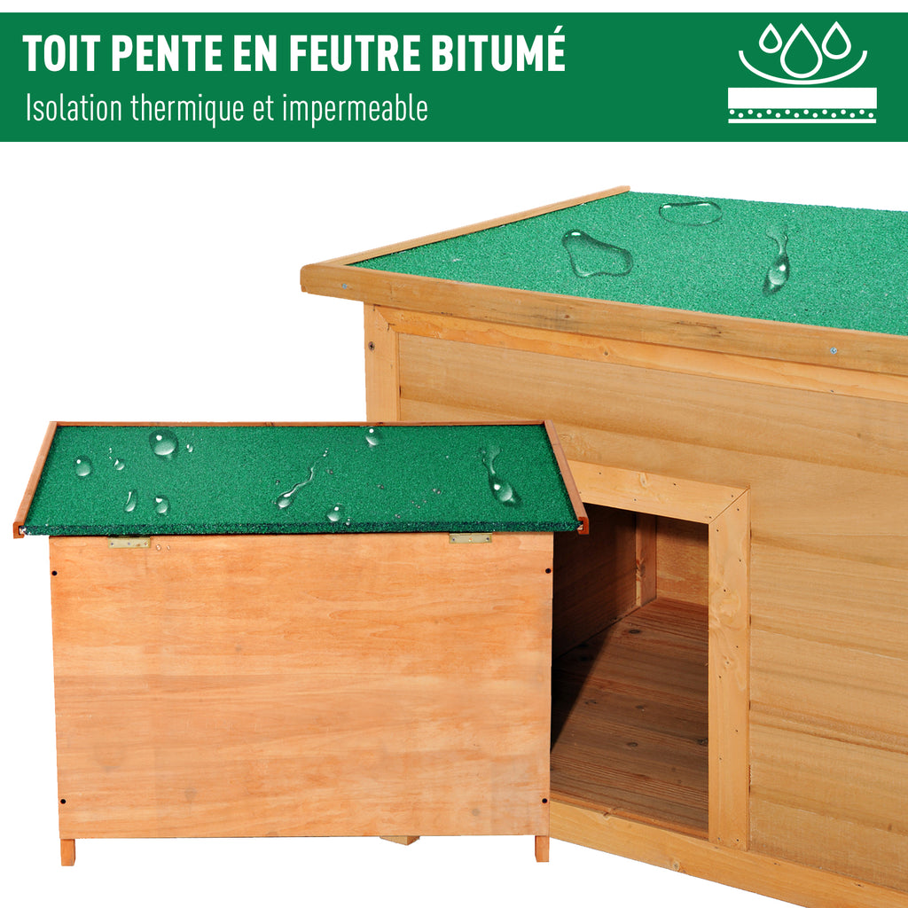 Niche en bois  pour chien - Toit ouvrant 🐾