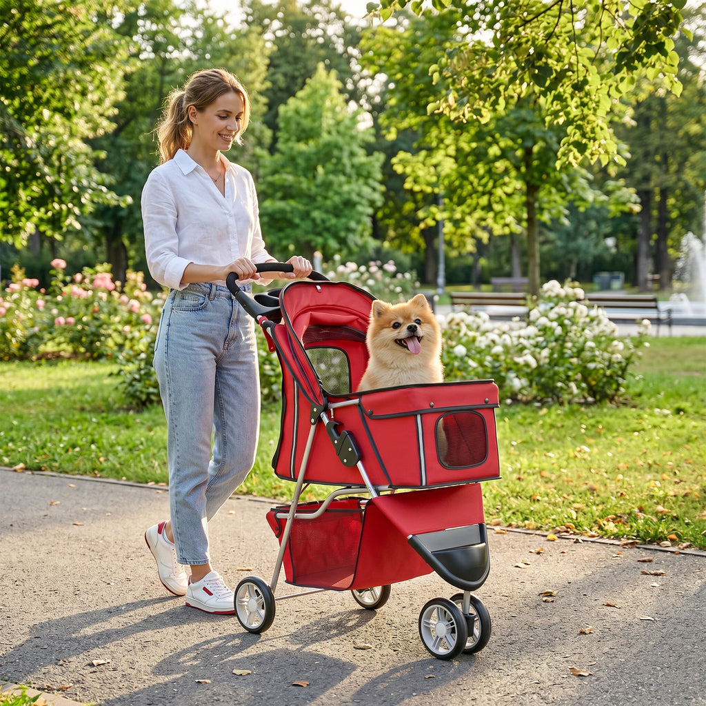 Poussette Pliable pour chien-4 roues -jusqu'à 10 kg
