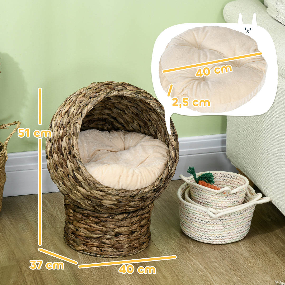 Panier lit surélevé pour chat avec coussin🐾