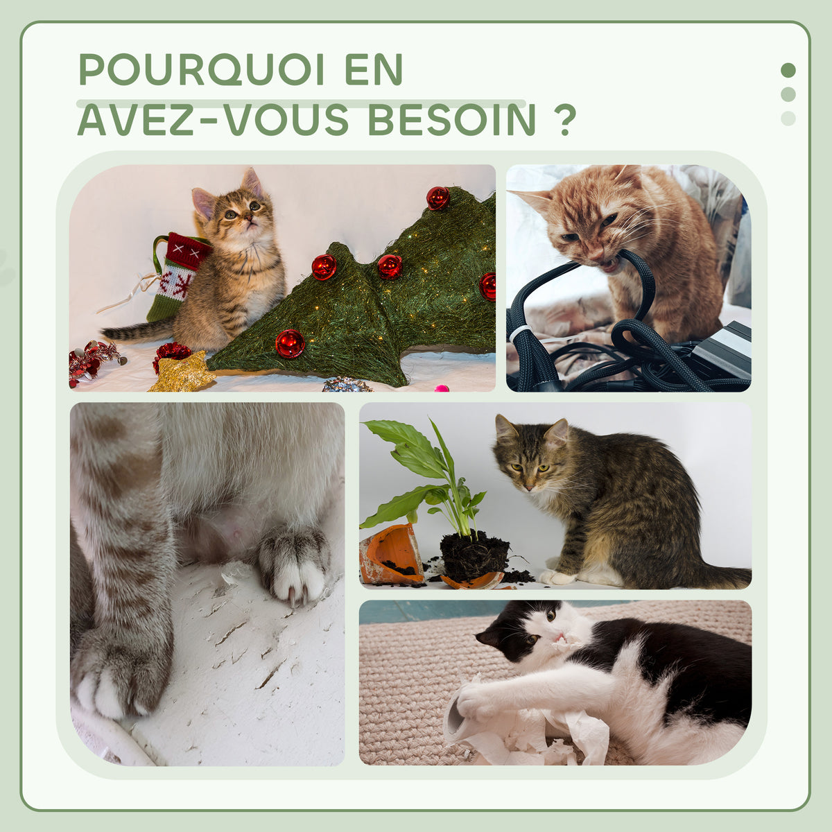 Arbre à chat 114 cm avec niche et griffoirs-Gris🐾
