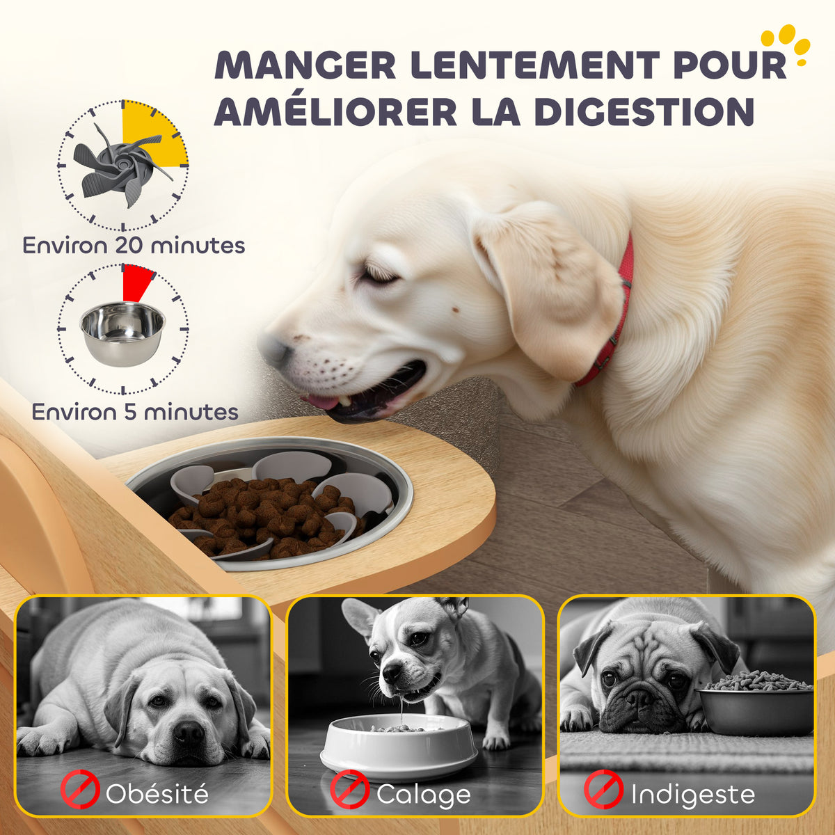 Gamelle surélevée réglage pour chien-2 bols🐾