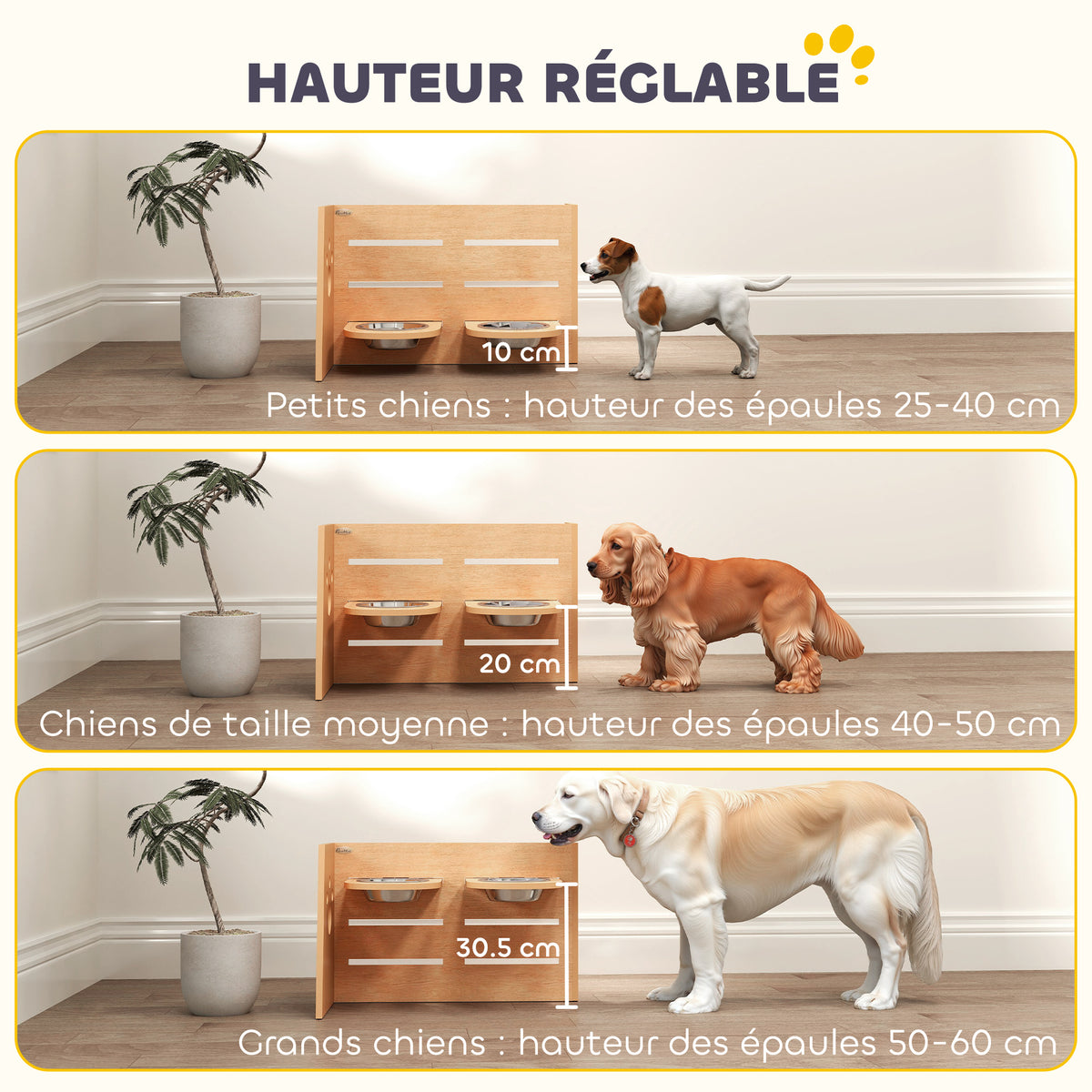 Gamelle surélevée réglage pour chien-2 bols🐾